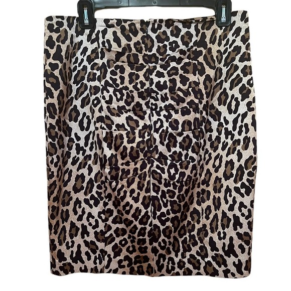 Cache Leopard Print Zip Back Mini Skirt Size 8 - Picture 2 of 5